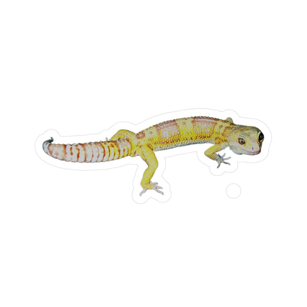 Albino Leopard Gecko Kiss-Cut Vinyl Sticker — Cute Reptile Decal for Laptops, Water Bottles & Windows