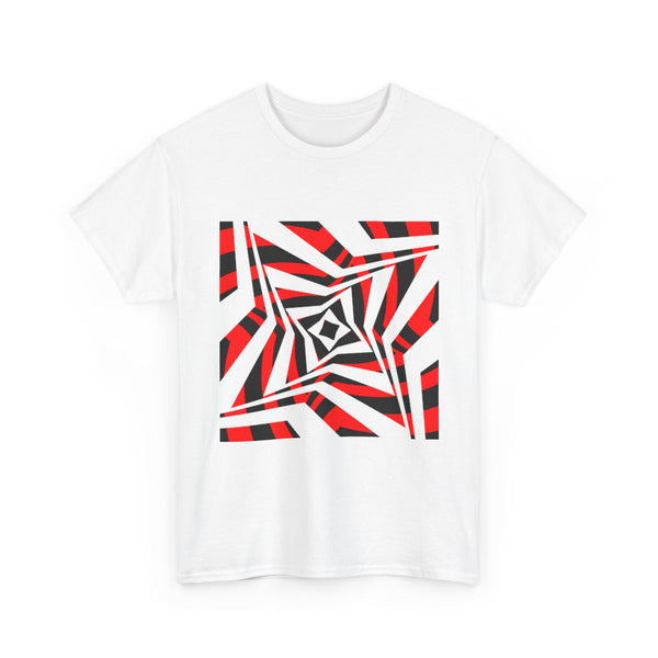 Spiral Star T-Shirt — Red & Black Geometric Tee