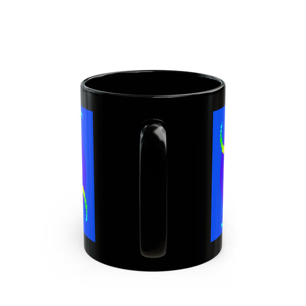 Mesmerizing Rainbow Jellyfish Black Coffee Mug — Vibrant Rainbow Design (11oz & 15oz)