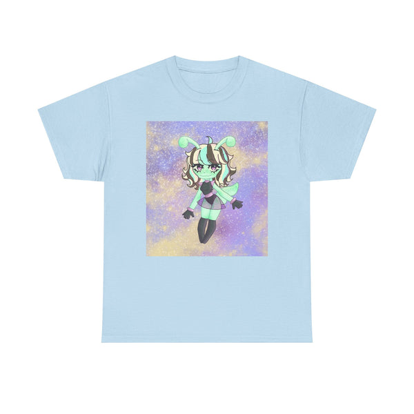 Cute Alien Girl Graphic Tee — Pastel Space Aesthetic T-Shirt