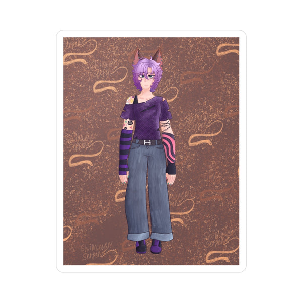 Purple Batboy Sticker — Kiss-Cut Vinyl Decal