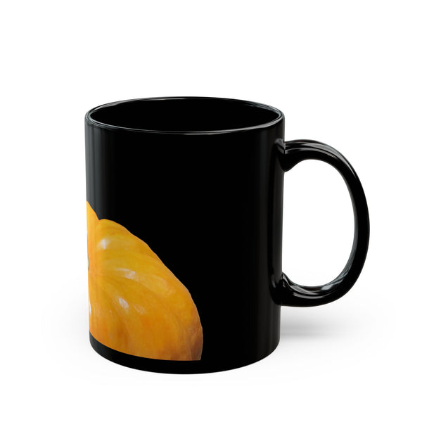 Golden Dart Frog on Pumpkin Mug — Autumn Halloween Coffee Cup (11oz/15oz)