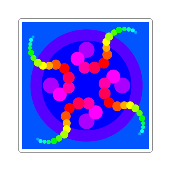 Mesmerizing Rainbow Jellyfish Sticker — Bright Geometric Laptop Decal