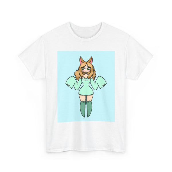 Cute Kawaii Fox Girl in a Frog Inspired Outfit — Cute Original Character Shirt