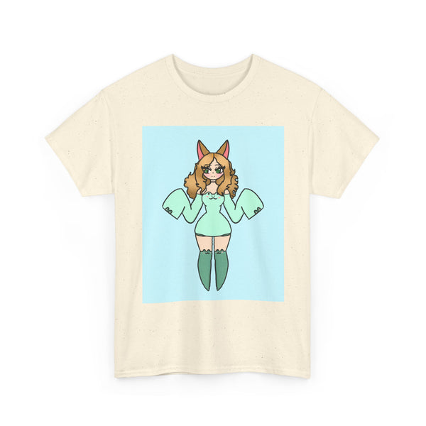 Cute Kawaii Fox Girl in a Frog Inspired Outfit — Cute Original Character Shirt