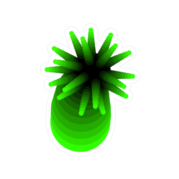 Abstract Green Anemone Vinyl Sticker — Kiss-Cut Decal for Laptops, Water Bottles & Windows
