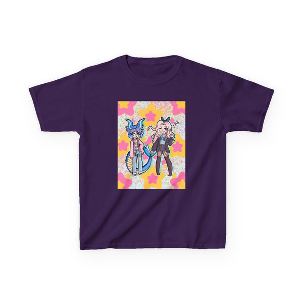 Cute Kawaii Friends Kids Tee — Sea Dragon and Medusa Girl Graphic Shirt