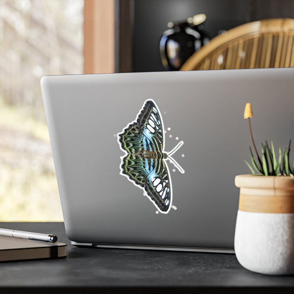 Blue Clipper Butterfly Kiss-Cut Vinyl Decal — Butterfly Sticker for Laptops, Water Bottles & Windows