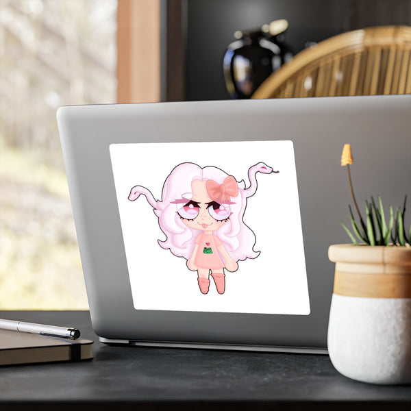 Cute Pink Medusa Girl Kiss-Cut Vinyl Sticker