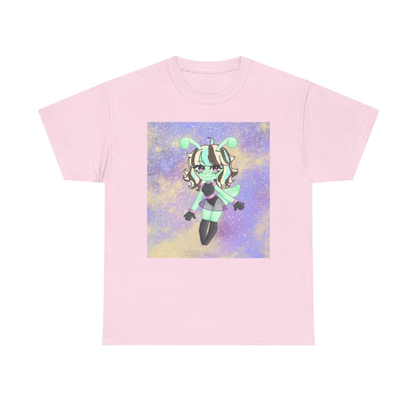 Cute Alien Girl Graphic Tee — Pastel Space Aesthetic T-Shirt