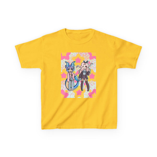 Cute Kawaii Friends Kids Tee — Sea Dragon and Medusa Girl Graphic Shirt