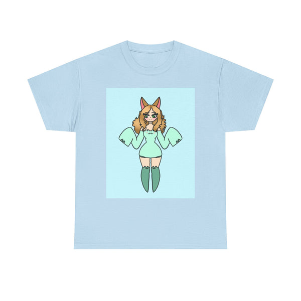 Cute Kawaii Fox Girl in a Frog Inspired Outfit — Cute Original Character Shirt