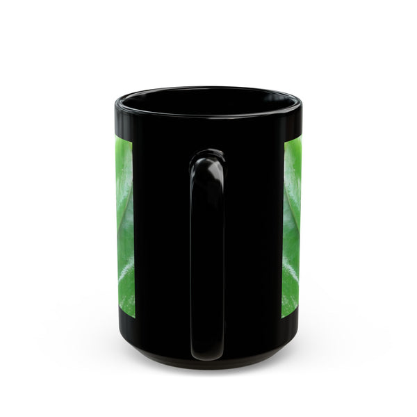 Orange Strawberry Poison Dart Frog Photo Mug — Vibrant Orange Frog on Green Leaf (11oz & 15oz)