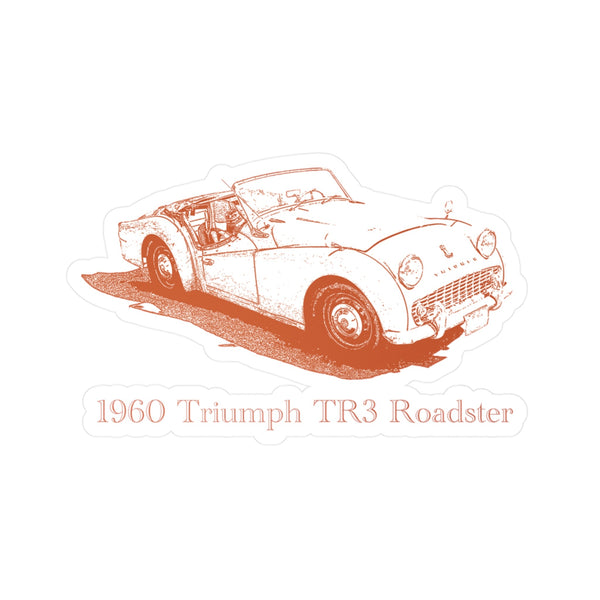 Classic 1960 Triumph TR3 Roadster Kiss-Cut Vinyl Decal — Retro Car Sticker for Laptops, Windows, and Gear
