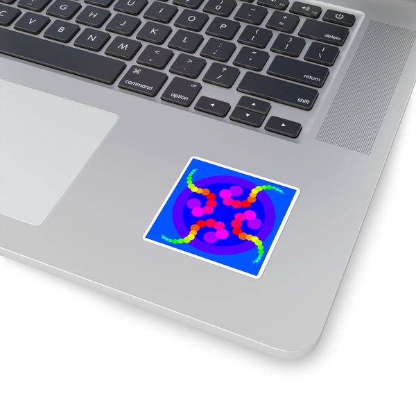 Mesmerizing Rainbow Jellyfish Sticker — Bright Geometric Laptop Decal