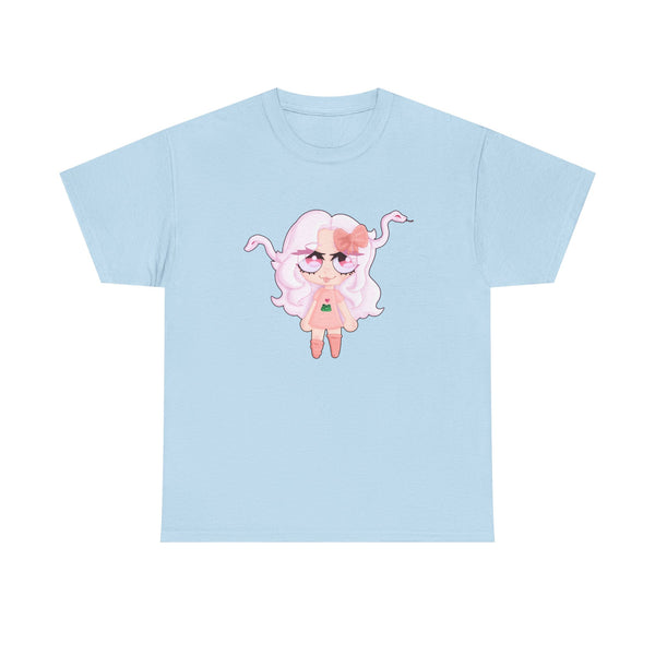 Cute Pink Medusa Girl Character Tee No Background- Cute Pastel Anime Graphic T-Shirt