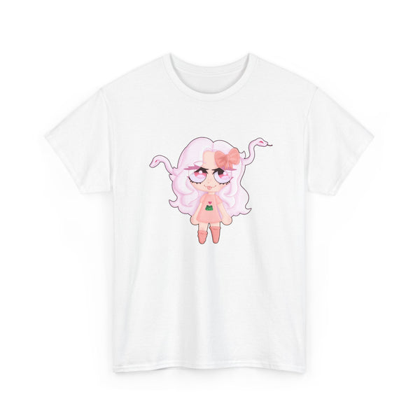 Cute Pink Medusa Girl Character Tee No Background- Cute Pastel Anime Graphic T-Shirt