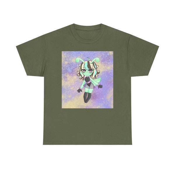Cute Alien Girl Graphic Tee — Pastel Space Aesthetic T-Shirt