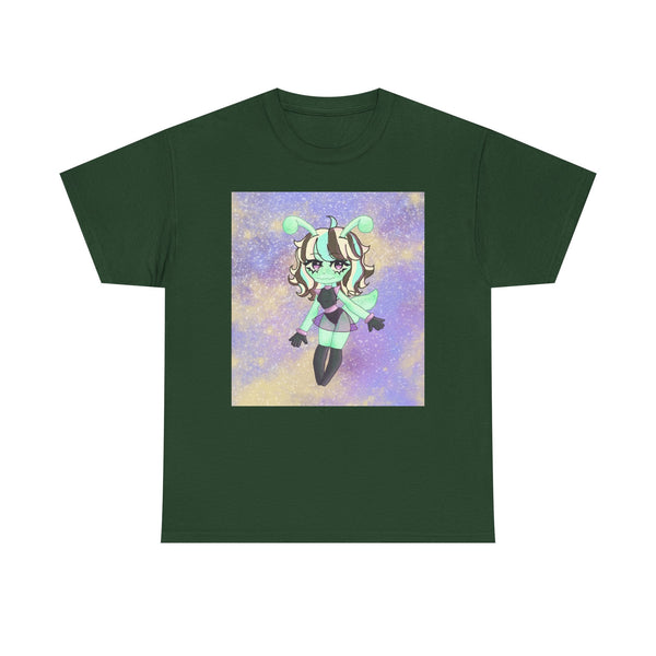 Cute Alien Girl Graphic Tee — Pastel Space Aesthetic T-Shirt