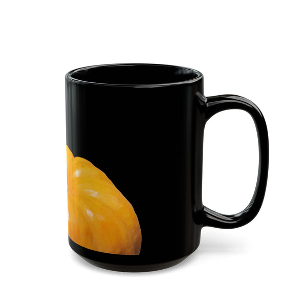 Golden Dart Frog on Pumpkin Mug — Autumn Halloween Coffee Cup (11oz/15oz)