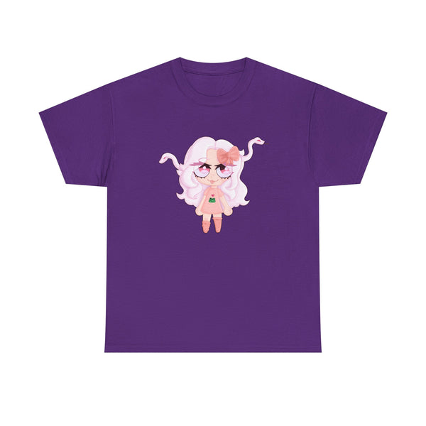 Cute Pink Medusa Girl Character Tee No Background- Cute Pastel Anime Graphic T-Shirt