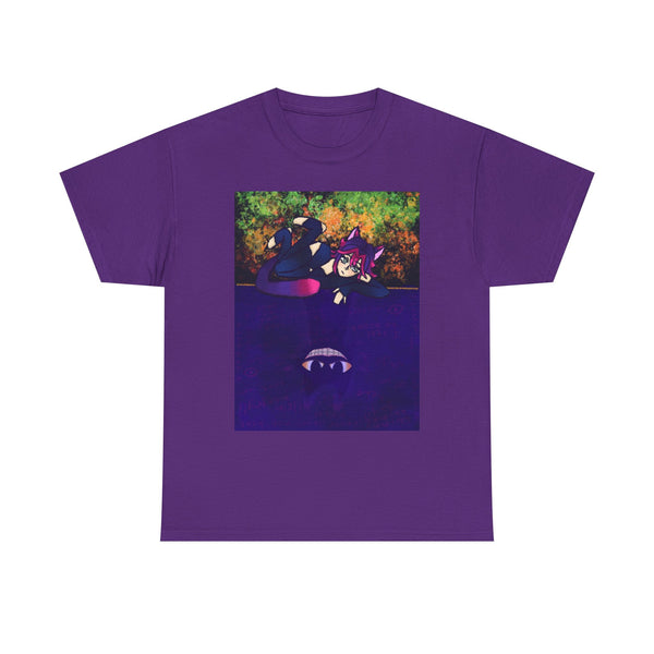 Catgirl Shadow Spirit Graphic Tee — Dark Characters & Moonlit Vibe