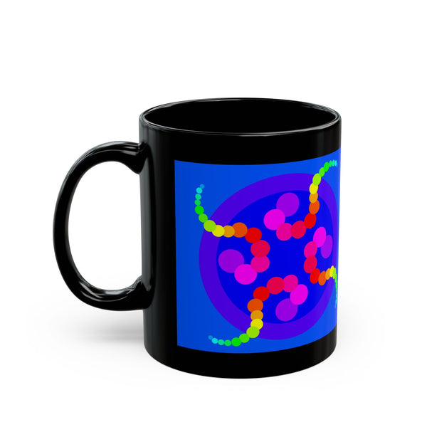Mesmerizing Rainbow Jellyfish Black Coffee Mug — Vibrant Rainbow Design (11oz & 15oz)