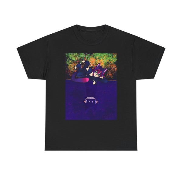 Catgirl Shadow Spirit Graphic Tee — Dark Characters & Moonlit Vibe
