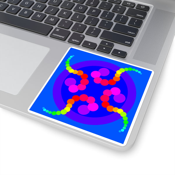 Mesmerizing Rainbow Jellyfish Sticker — Bright Geometric Laptop Decal
