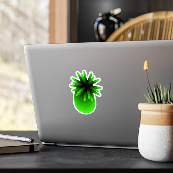 Abstract Green Anemone Vinyl Sticker — Kiss-Cut Decal for Laptops, Water Bottles & Windows