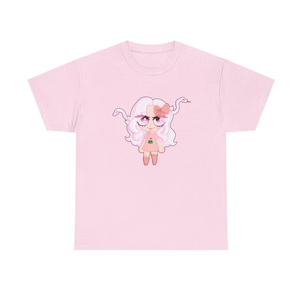 Cute Pink Medusa Girl Character Tee No Background- Cute Pastel Anime Graphic T-Shirt
