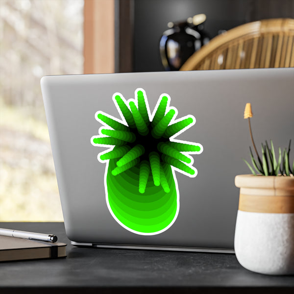 Abstract Green Anemone Vinyl Sticker — Kiss-Cut Decal for Laptops, Water Bottles & Windows