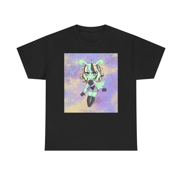 Cute Alien Girl Graphic Tee — Pastel Space Aesthetic T-Shirt