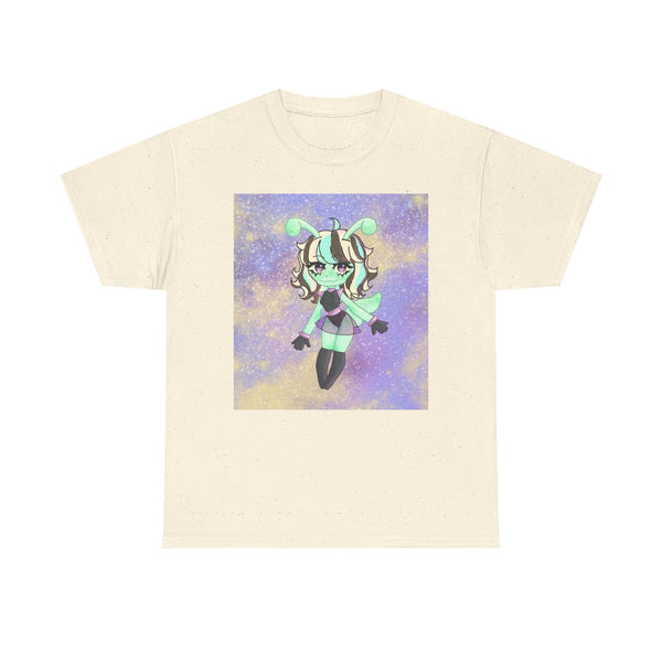 Cute Alien Girl Graphic Tee — Pastel Space Aesthetic T-Shirt