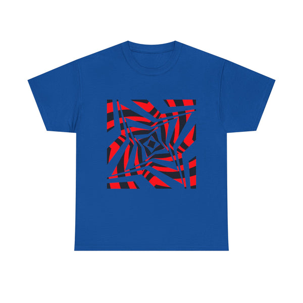 Spiral Star T-Shirt — Red & Black Geometric Tee