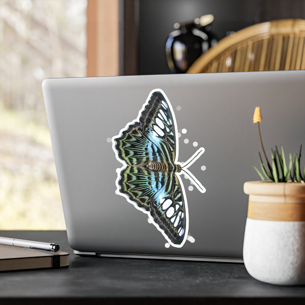 Blue Clipper Butterfly Kiss-Cut Vinyl Decal — Butterfly Sticker for Laptops, Water Bottles & Windows