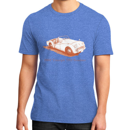 1960 Triumph TR3 Roadster District T-Shirt Heather blue Rachel Jensen Designs