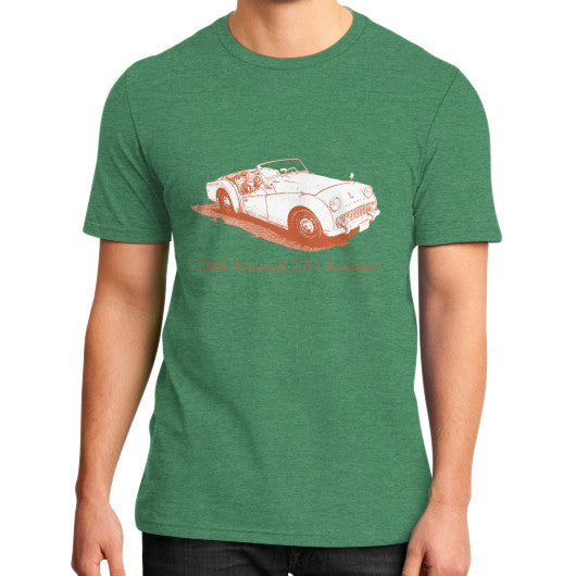 1960 Triumph TR3 Roadster District T-Shirt Heather green Rachel Jensen Designs