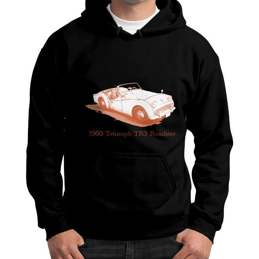 1960 Triumph TR3 Roadster Gildan Hoodie Black Rachel Jensen Designs