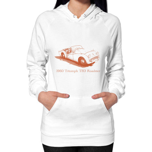 1960 Triumph TR3 Roadster Unisex Hoodie White Rachel Jensen Designs