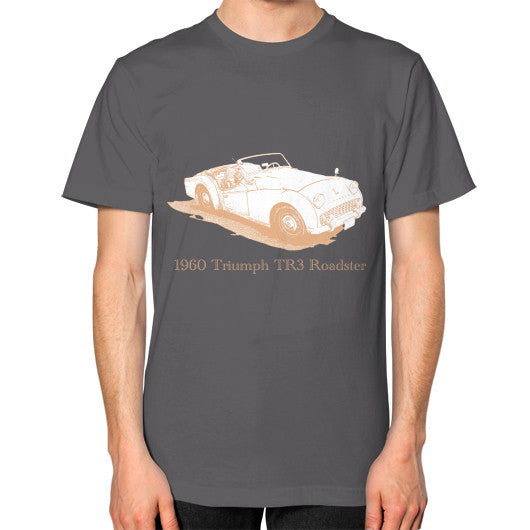 1960 Triumph TR3 Roadster Unisex T-Shirt Asphalt Rachel Jensen Designs