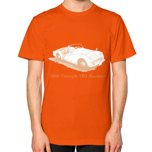 1960 Triumph TR3 Roadster Unisex T-Shirt Orange Rachel Jensen Designs