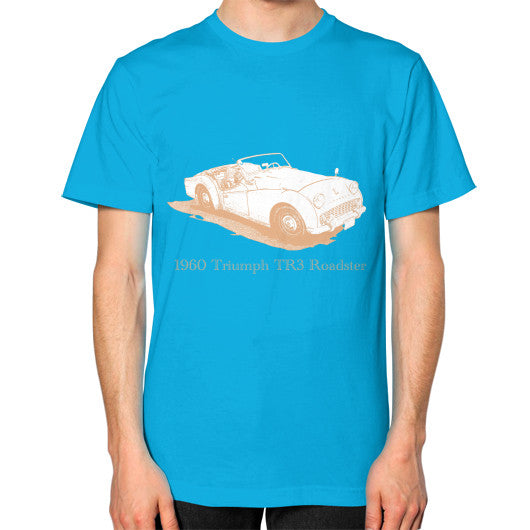 1960 Triumph TR3 Roadster Unisex T-Shirt Teal Rachel Jensen Designs