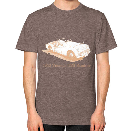 1960 Triumph TR3 Roadster Unisex T-Shirt Tri-Blend Coffee Rachel Jensen Designs