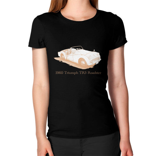 1960 Triumph TR3 Roadster Women's T-Shirt Black Rachel Jensen Designs