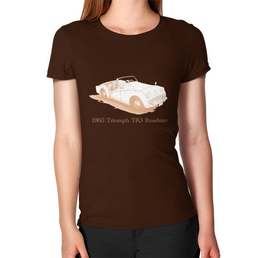 1960 Triumph TR3 Roadster Women's T-Shirt Brown Rachel Jensen Designs