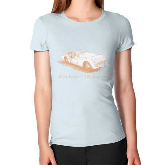 1960 Triumph TR3 Roadster Women's T-Shirt Light blue Rachel Jensen Designs