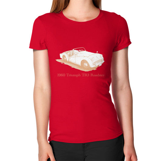 1960 Triumph TR3 Roadster Women's T-Shirt Red Rachel Jensen Designs