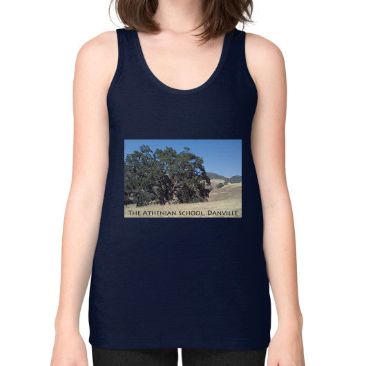Athenian Oak Unisex Fine Jersey Tank Navy Rachel Jensen Designs