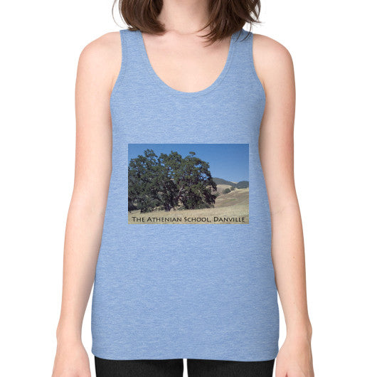 Athenian Oak Unisex Fine Jersey Tank Tri-Blend Blue Rachel Jensen Designs